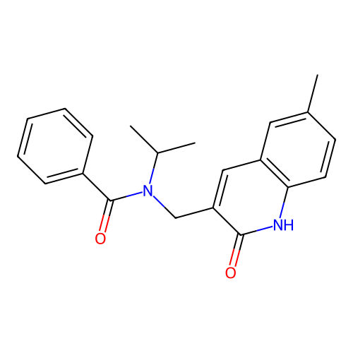 N-[(6-methyl-2-oxo-1H-quinolin-3-yl)methyl]-N-propan-2-ylbenzamide structure