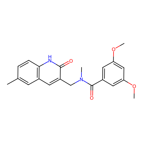 3,5-dimethoxy-N-methyl-N-[(6-methyl-2-oxo-1H-quinolin-3-yl)methyl]benzamide structure