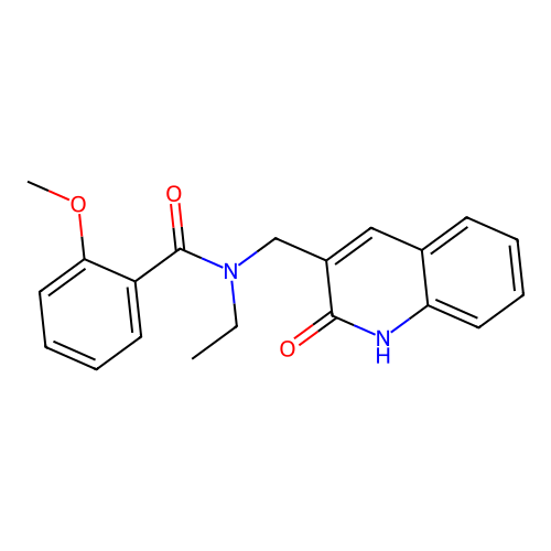 N-ethyl-2-methoxy-N-[(2-oxo-1H-quinolin-3-yl)methyl]benzamide structure