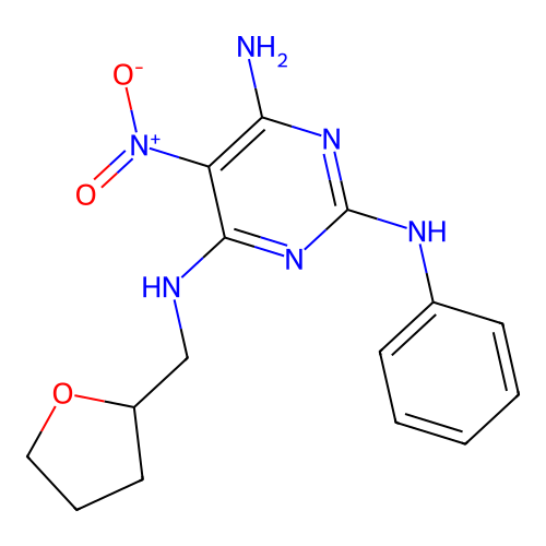 [6-Amino-5-nitro-2-(phenylamino)pyrimidin-4-yl](oxolan-2-ylmethyl)amine structure