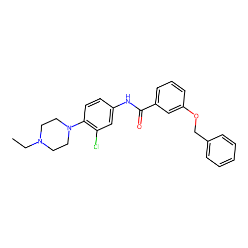 3-(benzyloxy)-N-[3-chloro-4-(4-ethylpiperazin-1-yl)phenyl]benzamide structure