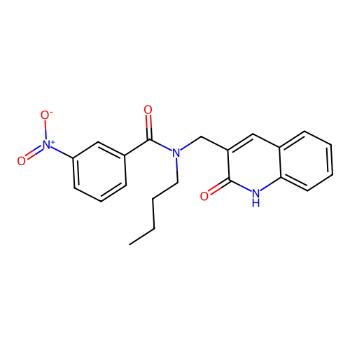 N-butyl-3-nitro-N-[(2-oxo-1H-quinolin-3-yl)methyl]benzamide structure