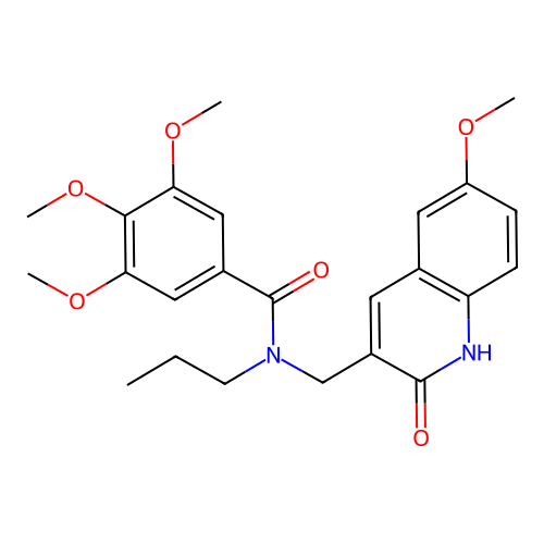 N-((2-hydroxy-6-methoxyquinolin-3-yl)methyl)-3,4,5-trimethoxy-N-propylbenzamide structure