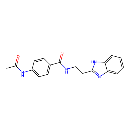 4-(acetylamino)-N-[2-(1H-benzimidazol-2-yl)ethyl]benzamide structure