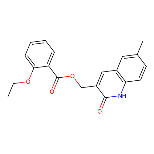 (6-methyl-2-oxo-1H-quinolin-3-yl)methyl 2-ethoxybenzoate structure