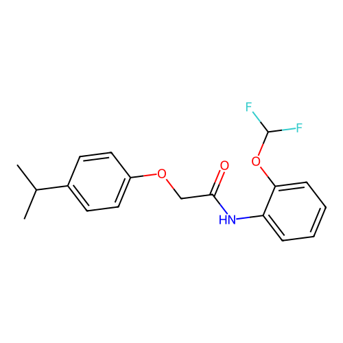 N-[2-(difluoromethoxy)phenyl]-2-[4-(propan-2-yl)phenoxy]acetamide structure