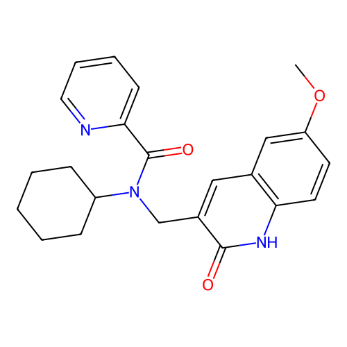 N-cyclohexyl-N-((2-hydroxy-6-methoxyquinolin-3-yl)methyl)picolinamide structure