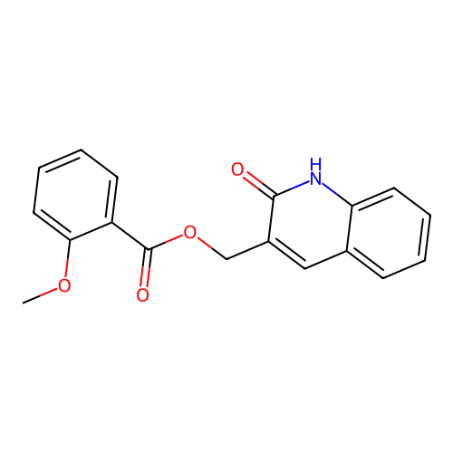 (2-oxo-1H-quinolin-3-yl)methyl 2-methoxybenzoate structure