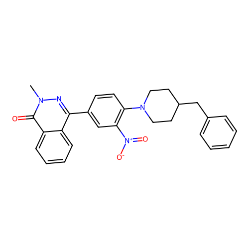 4-(4-(4-benzylpiperidin-1-yl)-3-nitrophenyl)-2-methylphthalazin-1(2H)-one structure