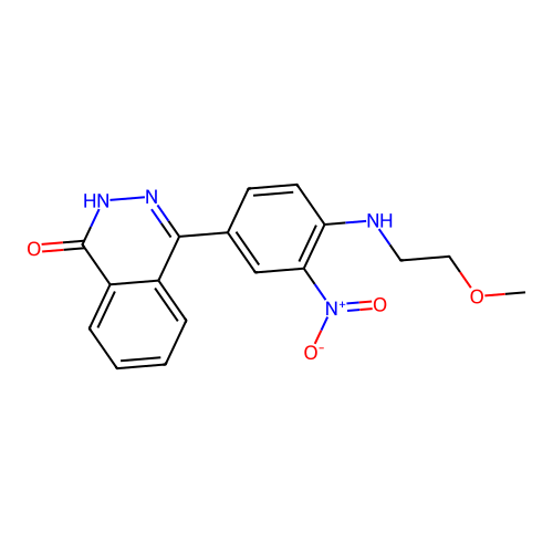 4-{4-[(2-methoxyethyl)amino]-3-nitrophenyl}phthalazin-1(2H)-one structure