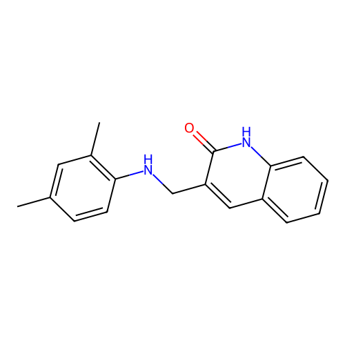 3-{[(2,4-dimethylphenyl)amino]methyl}quinolin-2(1H)-one structure