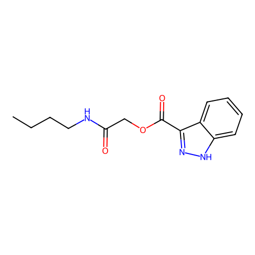 [2-(butylamino)-2-oxoethyl] 1H-indazole-3-carboxylate structure