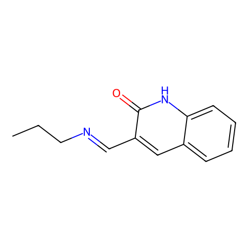 3-[(E)-(propylimino)methyl]quinolin-2(1H)-one structure