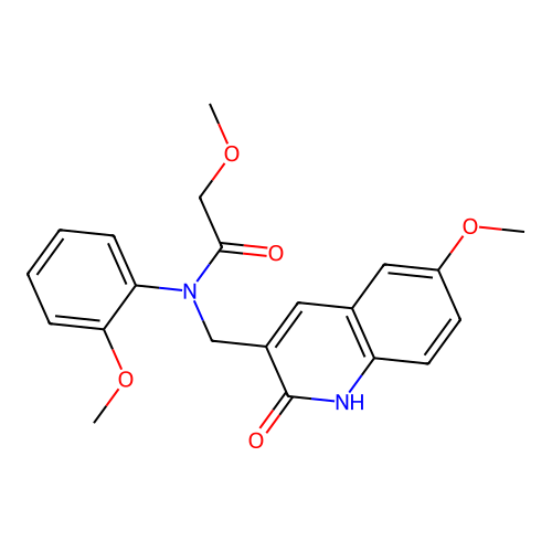 2-methoxy-N-[(6-methoxy-2-oxo-1H-quinolin-3-yl)methyl]-N-(2-methoxyphenyl)acetamide structure