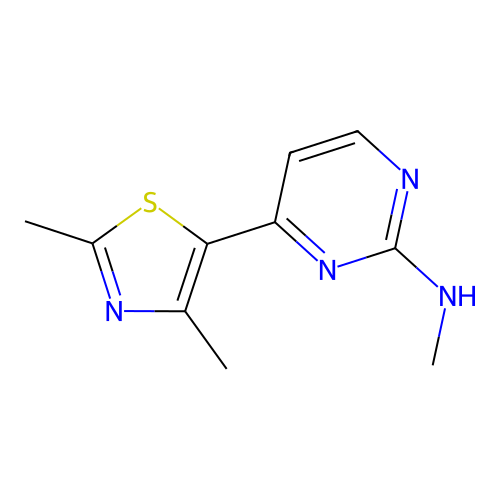 4-(dimethyl-1,3-thiazol-5-yl)-N-methylpyrimidin-2-amine structure