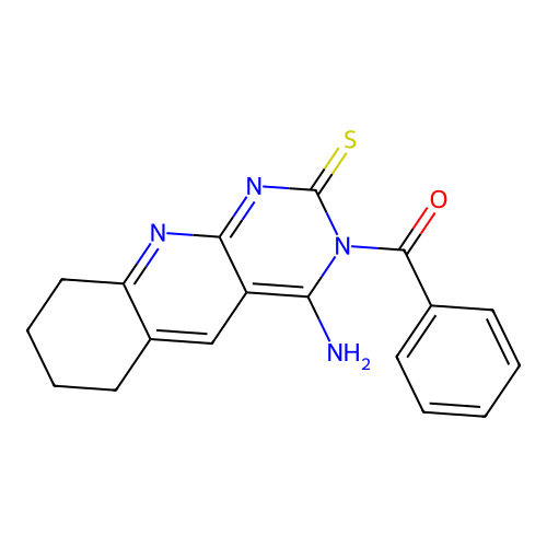 (4-imino-2-thioxo-1,2,6,7,8,9-hexahydropyrimido[4,5-b]quinolin-3(4H)-yl)(phenyl)methanone structure