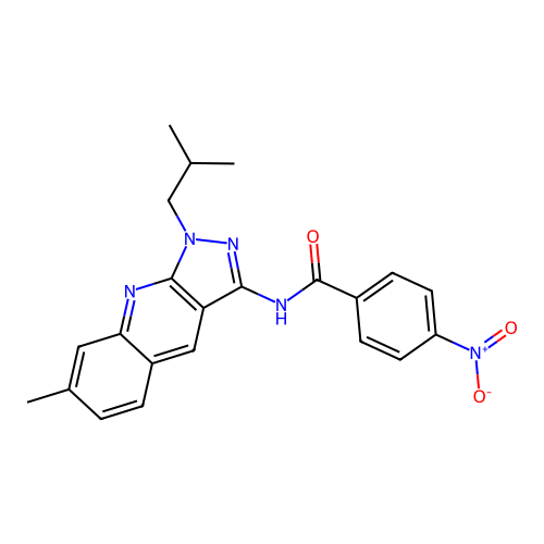 N-[7-methyl-1-(2-methylpropyl)pyrazolo[3,4-b]quinolin-3-yl]-4-nitrobenzamide structure