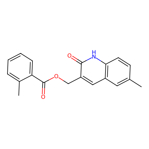 (6-methyl-2-oxo-1H-quinolin-3-yl)methyl 2-methylbenzoate structure