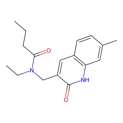 N-ethyl-N-[(7-methyl-2-oxo-1,2-dihydroquinolin-3-yl)methyl]butanamide structure