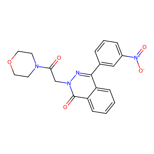 2-[2-(morpholin-4-yl)-2-oxoethyl]-4-(3-nitrophenyl)phthalazin-1(2H)-one structure