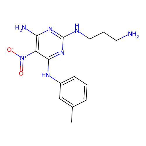 {6-Amino-2-[(3-aminopropyl)amino]-5-nitropyrimidin-4-yl}(3-methylphenyl)amine structure
