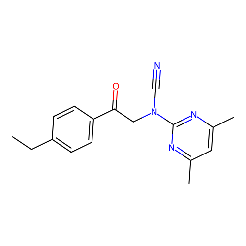 (4,6-Dimethyl-pyrimidin-2-yl)-[2-(4-ethyl-phenyl)-2-oxo-ethyl]-cyanamide structure