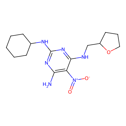 [6-Amino-2-(cyclohexylamino)-5-nitropyrimidin-4-yl](oxolan-2-ylmethyl)amine structure