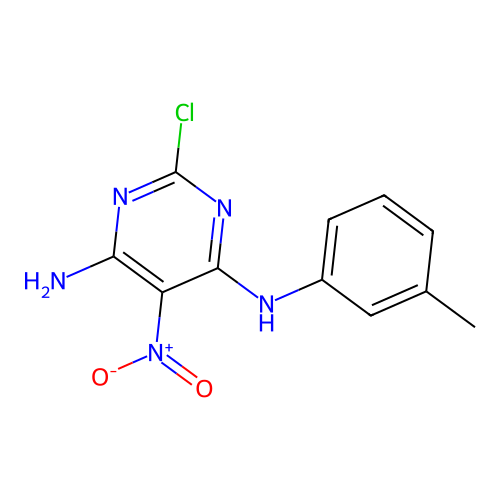 2-chloro-N-(3-methylphenyl)-5-nitropyrimidine-4,6-diamine structure