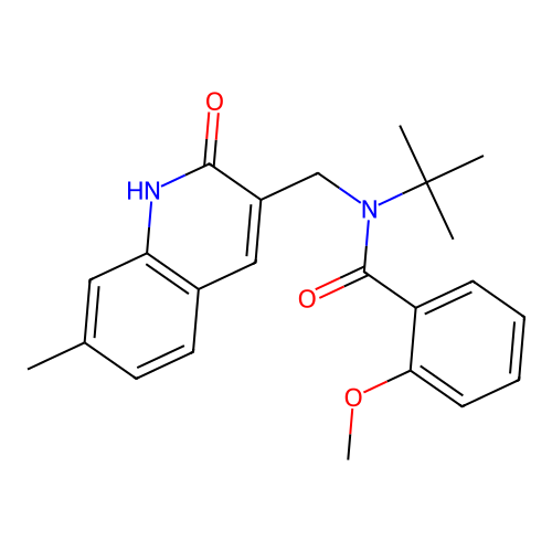 N-tert-butyl-2-methoxy-N-[(7-methyl-2-oxo-1H-quinolin-3-yl)methyl]benzamide structure