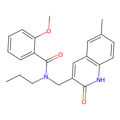 2-methoxy-N-[(6-methyl-2-oxo-1H-quinolin-3-yl)methyl]-N-propylbenzamide structure