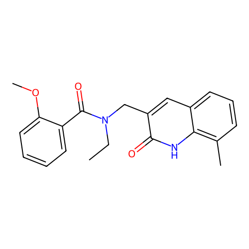 N-ethyl-2-methoxy-N-[(8-methyl-2-oxo-1H-quinolin-3-yl)methyl]benzamide structure