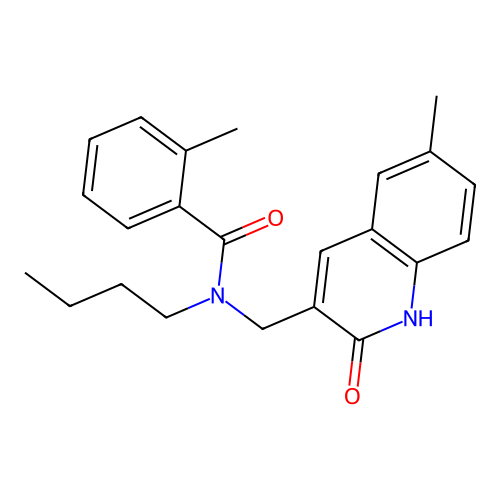 N-butyl-2-methyl-N-[(6-methyl-2-oxo-1,2-dihydroquinolin-3-yl)methyl]benzamide structure