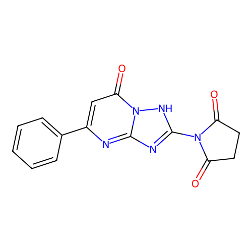 1-(7-oxo-5-phenyl-4,7-dihydro-[1,2,4]triazolo[1,5-a]pyrimidin-2-yl)pyrrolidine-2,5-dione structure