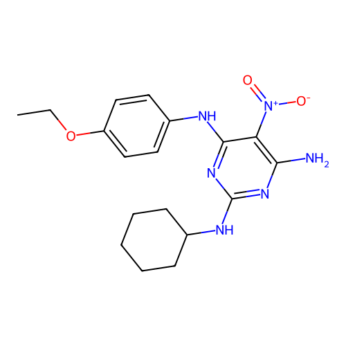 [6-Amino-2-(cyclohexylamino)-5-nitropyrimidin-4-yl](4-ethoxyphenyl)amine structure