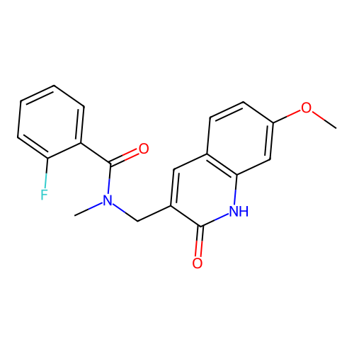 2-fluoro-N-[(7-methoxy-2-oxo-1,2-dihydroquinolin-3-yl)methyl]-N-methylbenzamide structure
