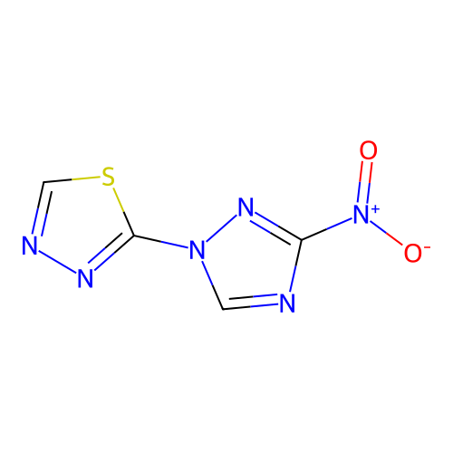 2-(3-nitro-1H-1,2,4-triazol-1-yl)-1,3,4-thiadiazole structure