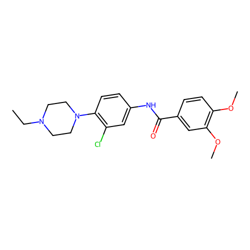 N-[3-chloro-4-(4-ethylpiperazin-1-yl)phenyl]-3,4-dimethoxybenzamide structure