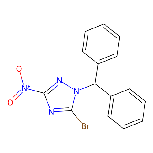 5-bromo-1-(diphenylmethyl)-3-nitro-1H-1,2,4-triazole structure