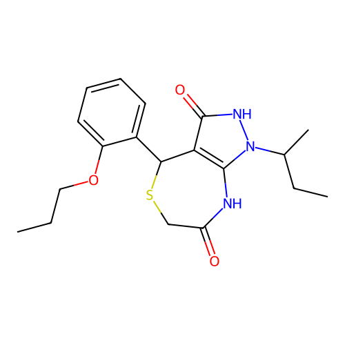 1-(BUTAN-2-YL)-3-HYDROXY-4-(2-PROPOXYPHENYL)-1H,4H,6H,7H,8H-PYRAZOLO[3,4-E][1,4]THIAZEPIN-7-ONE structure