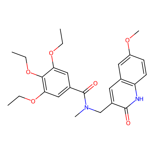 3,4,5-triethoxy-N-[(6-methoxy-2-oxo-1,2-dihydroquinolin-3-yl)methyl]-N-methylbenzamide structure