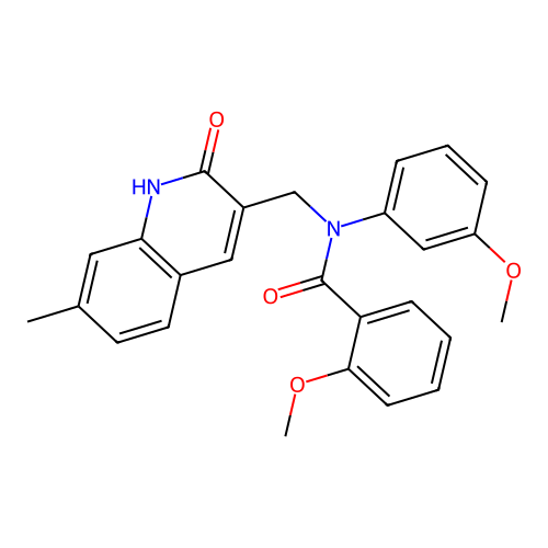 2-methoxy-N-(3-methoxyphenyl)-N-[(7-methyl-2-oxo-1H-quinolin-3-yl)methyl]benzamide structure