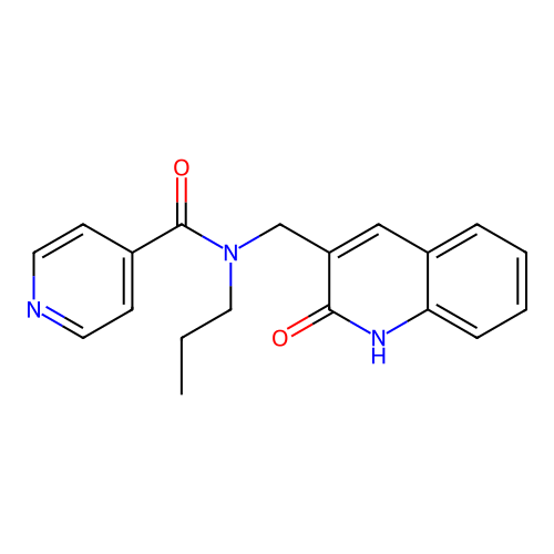 N-[(2-oxo-1,2-dihydroquinolin-3-yl)methyl]-N-propylpyridine-4-carboxamide structure