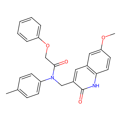 N-((2-hydroxy-6-methoxyquinolin-3-yl)methyl)-2-phenoxy-N-(p-tolyl)acetamide structure
