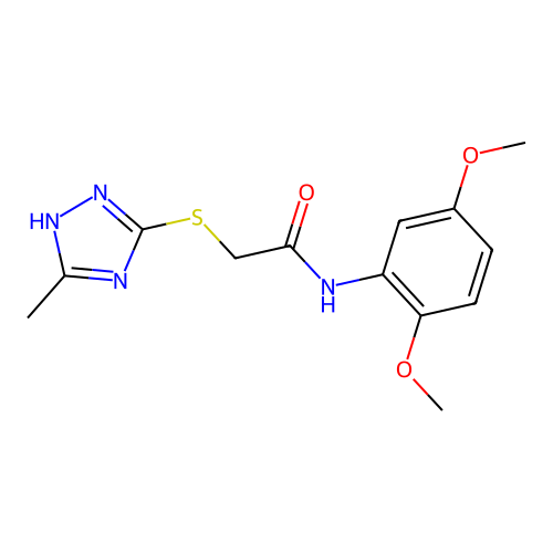N-(2,5-dimethoxyphenyl)-2-[(5-methyl-4H-1,2,4-triazol-3-yl)sulfanyl]acetamide structure