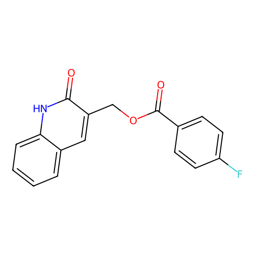 (2-oxo-1H-quinolin-3-yl)methyl 4-fluorobenzoate structure