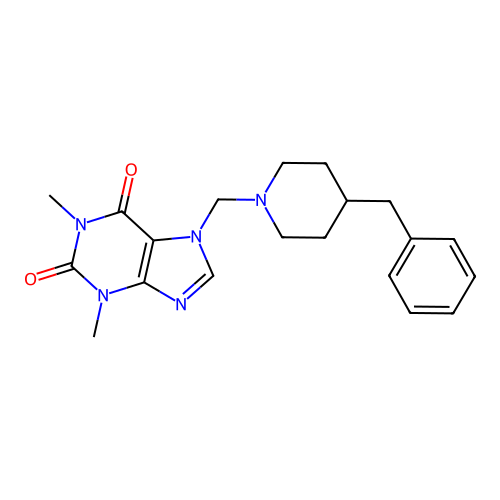 1,3-Dimethyl-7-{[4-benzylpiperidyl]methyl}-1,3,7-trihydropurine-2,6-dione structure