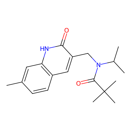 N-((2-hydroxy-7-methylquinolin-3-yl)methyl)-N-isopropylpivalamide structure