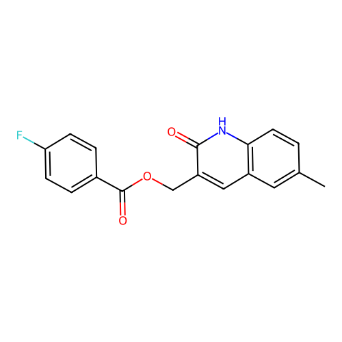 (6-methyl-2-oxo-1H-quinolin-3-yl)methyl 4-fluorobenzoate structure