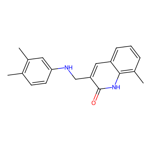 3-{[(3,4-dimethylphenyl)amino]methyl}-8-methylquinolin-2(1H)-one structure