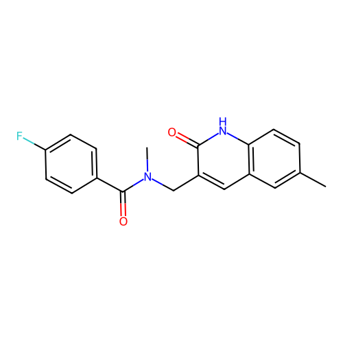 4-fluoro-N-((2-hydroxy-6-methylquinolin-3-yl)methyl)-N-methylbenzamide structure